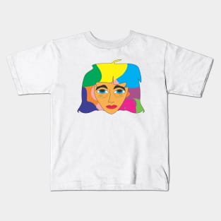 Girl Line Art T-Shirts Kids T-Shirt